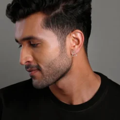Silver Prism Stud For Men