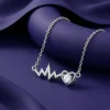 Silver Pulse of Love Necklace