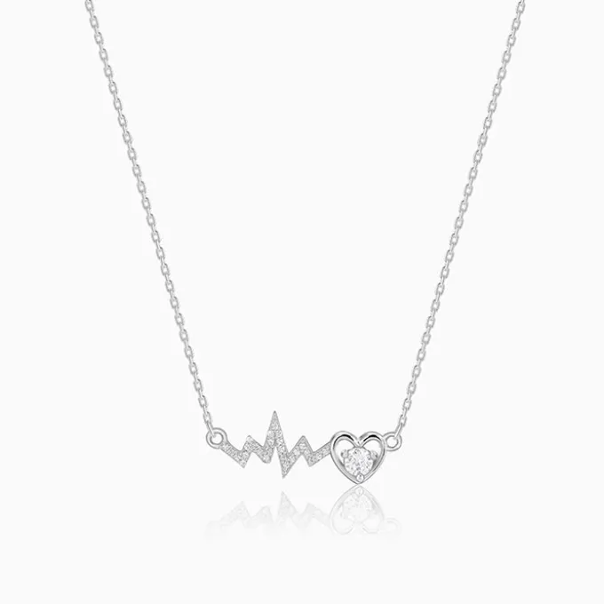 Silver Pulse of Love Necklace