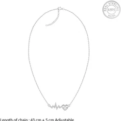 Silver Pulse of Love Necklace
