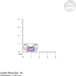 Silver Purple Crest Ring For Him