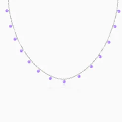 Silver Purple Fantasy Necklace