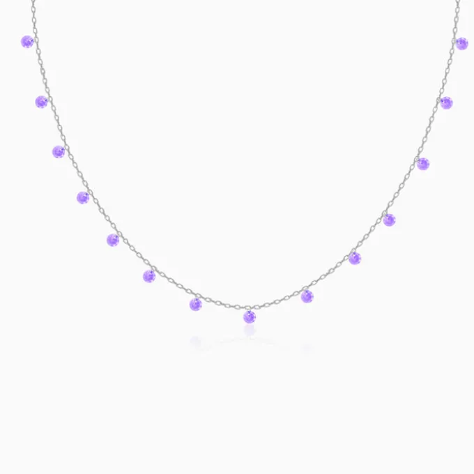 Silver Purple Fantasy Necklace