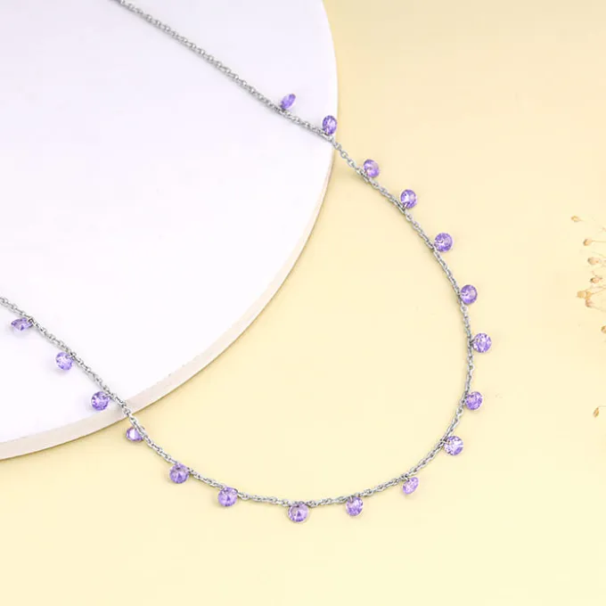 Silver Purple Fantasy Necklace