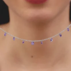 Silver Purple Fantasy Necklace