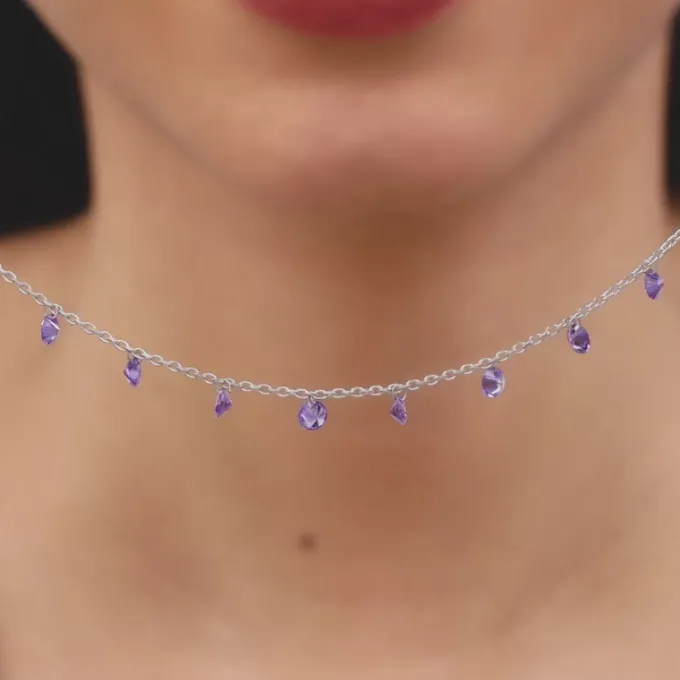 Silver Purple Fantasy Necklace