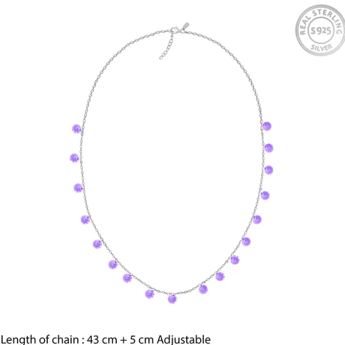 Silver Purple Fantasy Necklace
