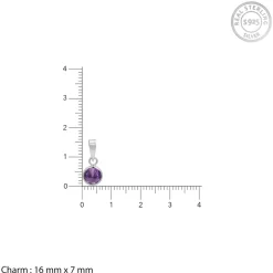 Silver Purple Sphere Pendant