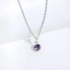 Silver Purple Sphere Pendant