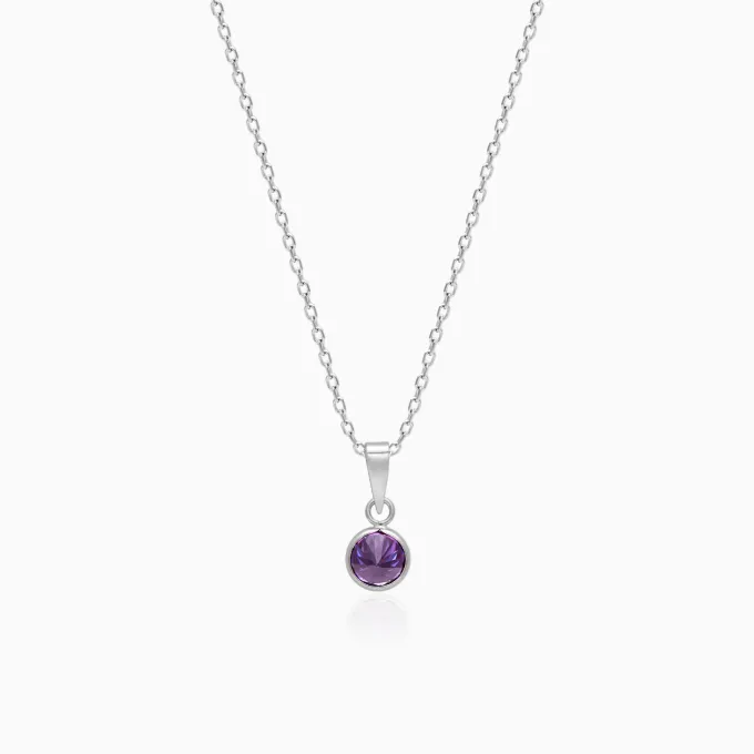 Silver Purple Sphere Pendant