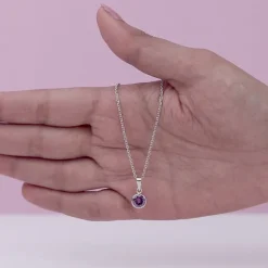 Silver Purple Sphere Pendant