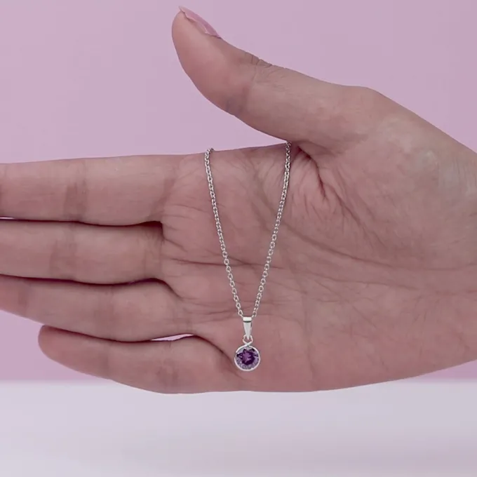 Silver Purple Sphere Pendant