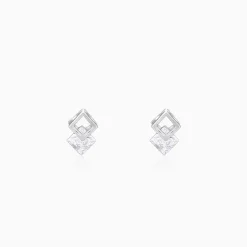 Silver Quadrangle Earrings