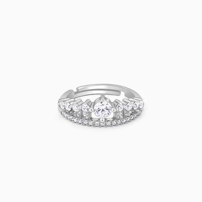 Silver Queen Crown Ring