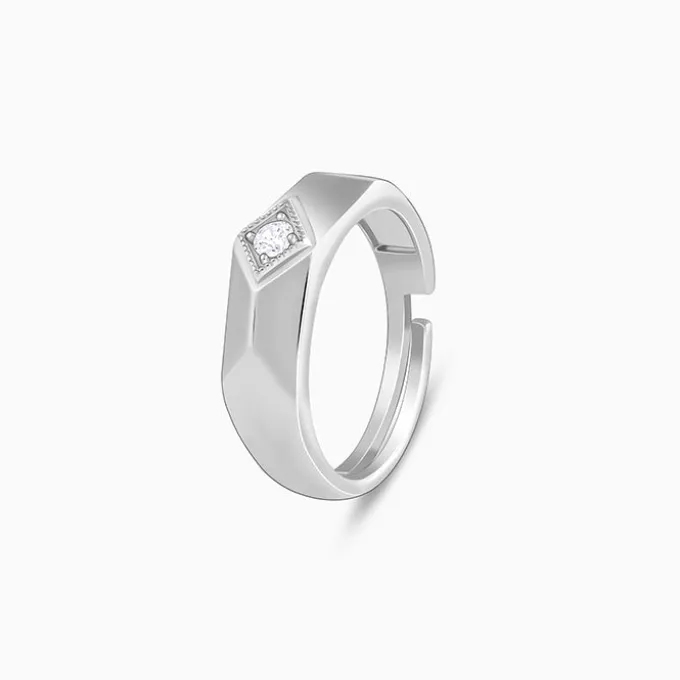 Silver Racy Rugged Ring For Him