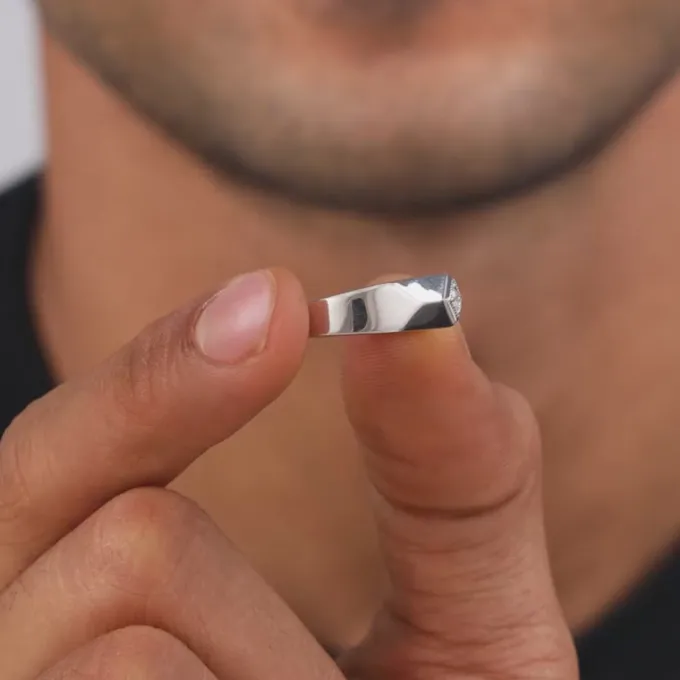 Silver Racy Rugged Ring For Him