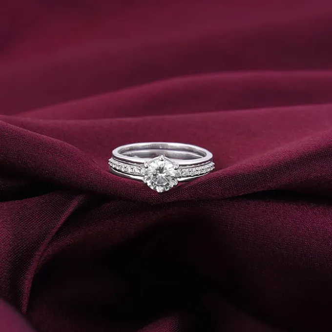 Silver Radiant 2-in-1 Detachable Rings