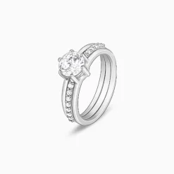 Silver Radiant 2-in-1 Detachable Rings