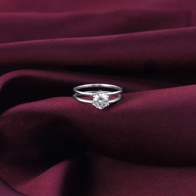 Silver Radiant 2-in-1 Detachable Rings