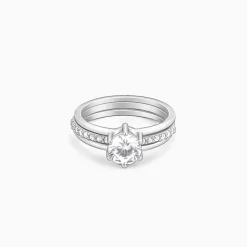 Silver Radiant 2-in-1 Detachable Rings