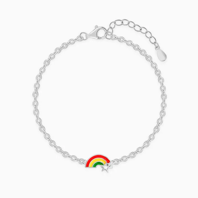 Silver Rainbow Hug Kids Bracelet (2 - 8 years)