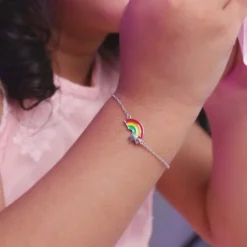 Silver Rainbow Hug Kids Bracelet (2 - 8 years)