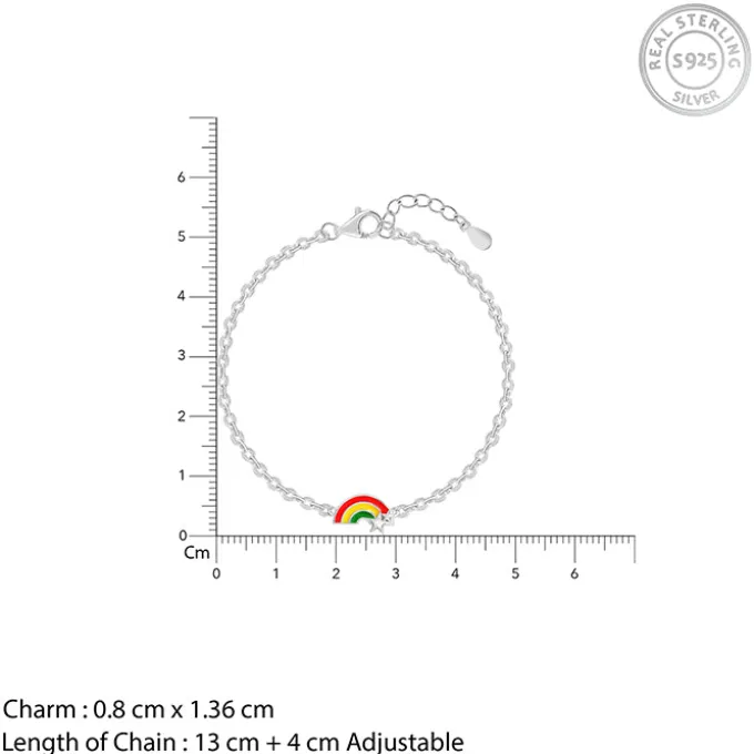 Silver Rainbow Hug Kids Bracelet (2 - 8 years)