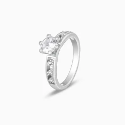 Silver Refined Solitaire Ring