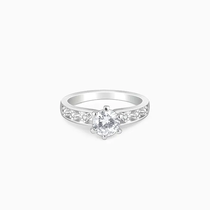 Silver Refined Solitaire Ring