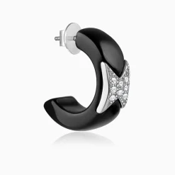 Silver Reflection J Hoop Earrings