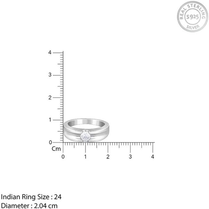 Silver Regal Grid Ring For Him