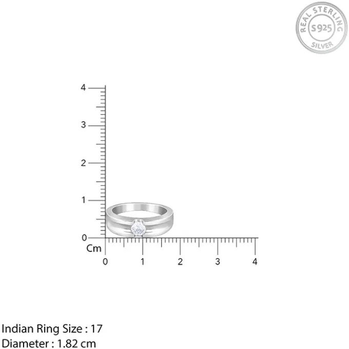 Silver Regal Grid Ring For Him