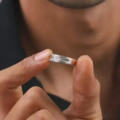 Silver Regal Grid Ring For Him