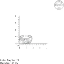 Silver Regal Square Ring For Him