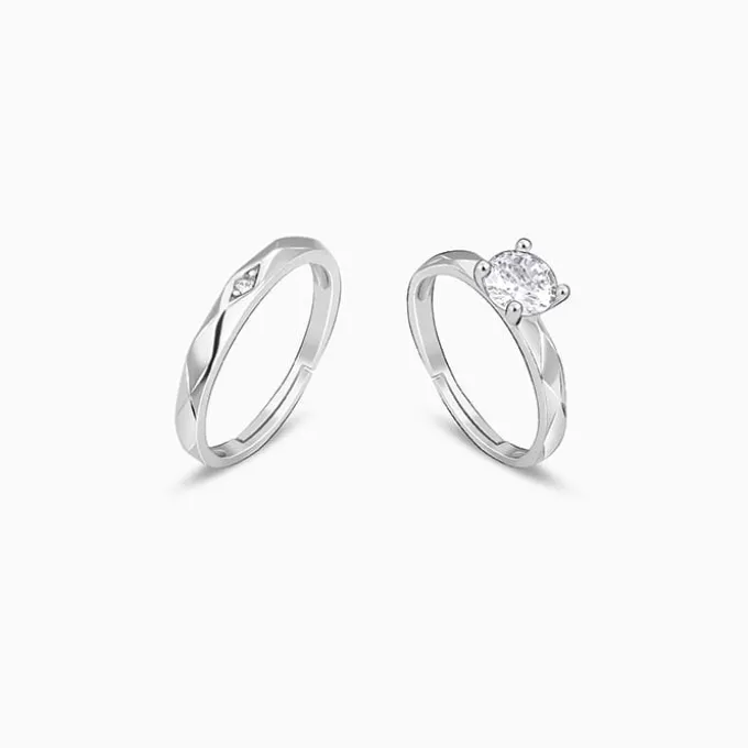 Silver Rhomb Couple Band