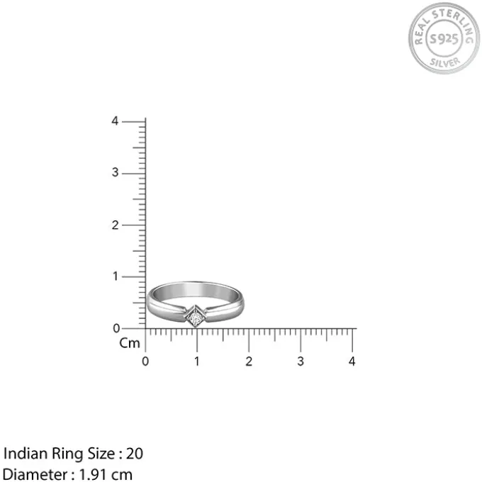 Silver Rhombus Ring For Him (Size 20)