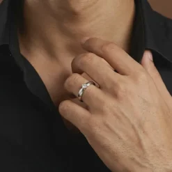 Silver Rhombus Ring For Him (Size 20)