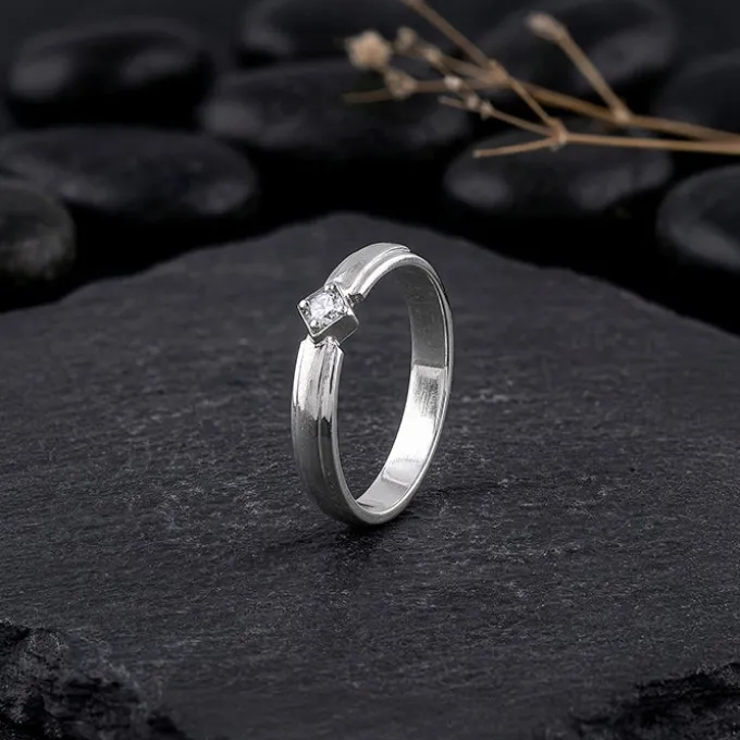 Silver Rhombus Ring For Him (Size 20)