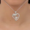 Silver Rooted in Love Pendant With Link Chain