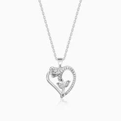 Silver Rooted in Love Pendant With Link Chain