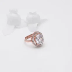 Silver Rose Gold Classic Solitaire Set