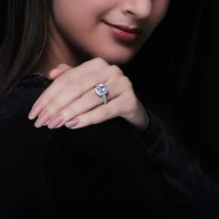 Silver Rose Gold Classic Solitaire Set