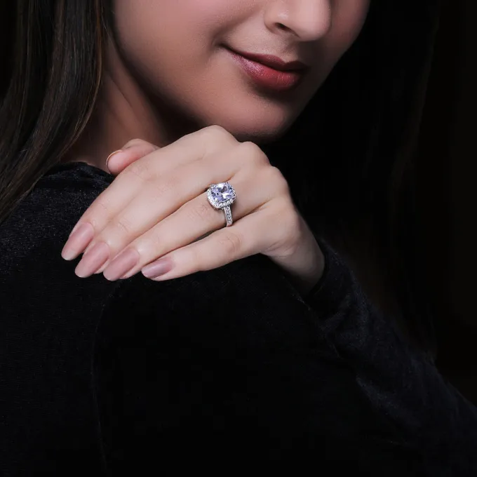 Silver Rose Gold Classic Solitaire Set