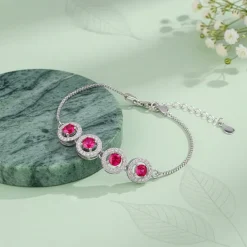 Silver Rouge Orbit Bracelet
