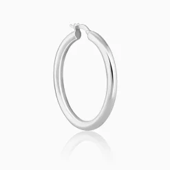 Silver Round Hoop Earring