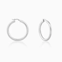 Silver Round Hoop Earring