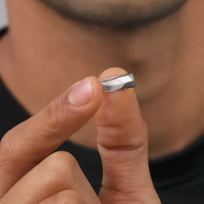 Silver Royal Facet Ring For Him