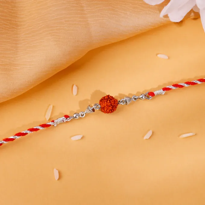 Silver Rudraksh Rakhi