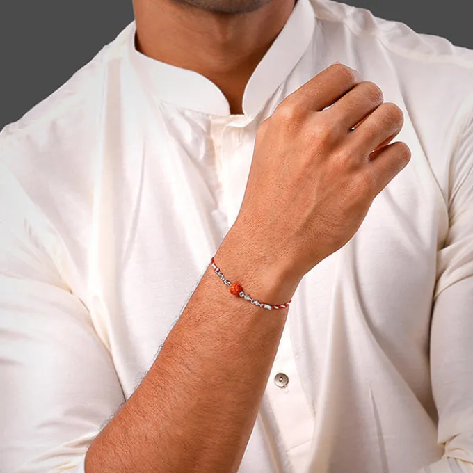 Silver Rudraksh Rakhi