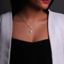 Silver Seashell Pearl Necklace
